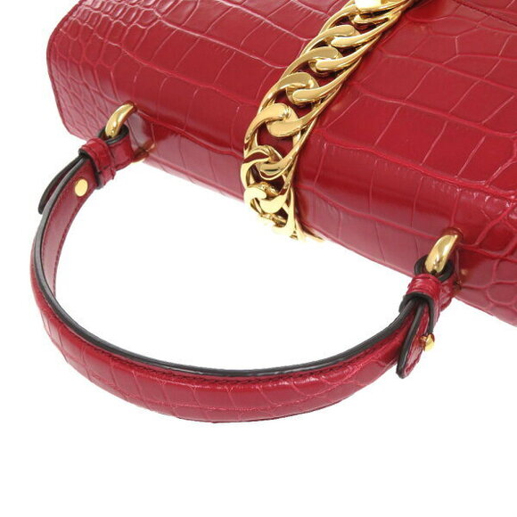 Gucci Sylvie crocodile leather handbag red - Picture 6 of 8